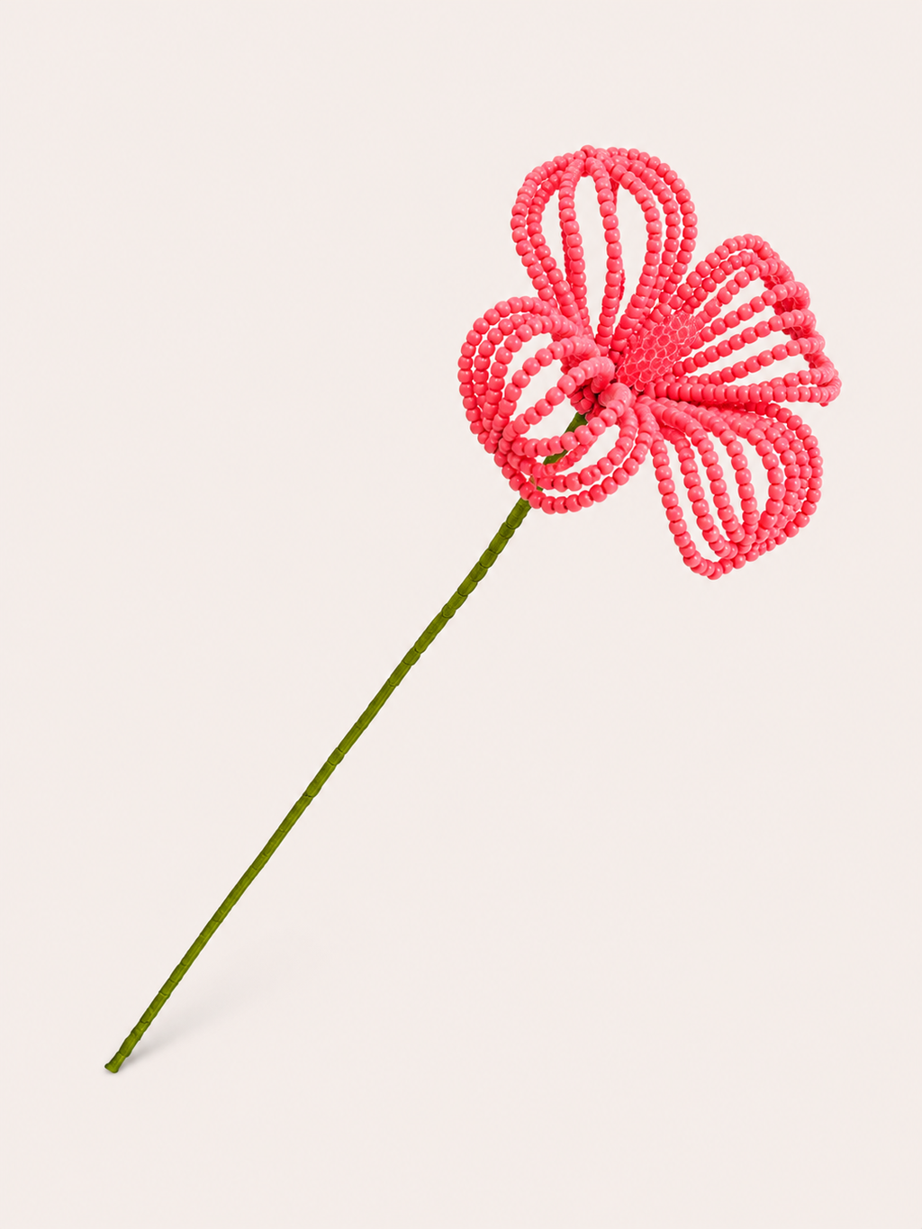 Fleurette, pavot en perles de rocaille tissé à la main, fleur éternelle sur tige, fait main à Châteauroux, Perle Moi Ça