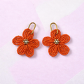 Ginette orange  - Boucle d'oreille en perles fait main - Perle Moi Ca